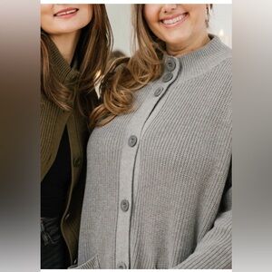 Smash + Tess whimsy cardigan heather grey longline size M/L NWT
